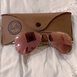 PINK RAY BAN AVIATOR SUNGLASSES